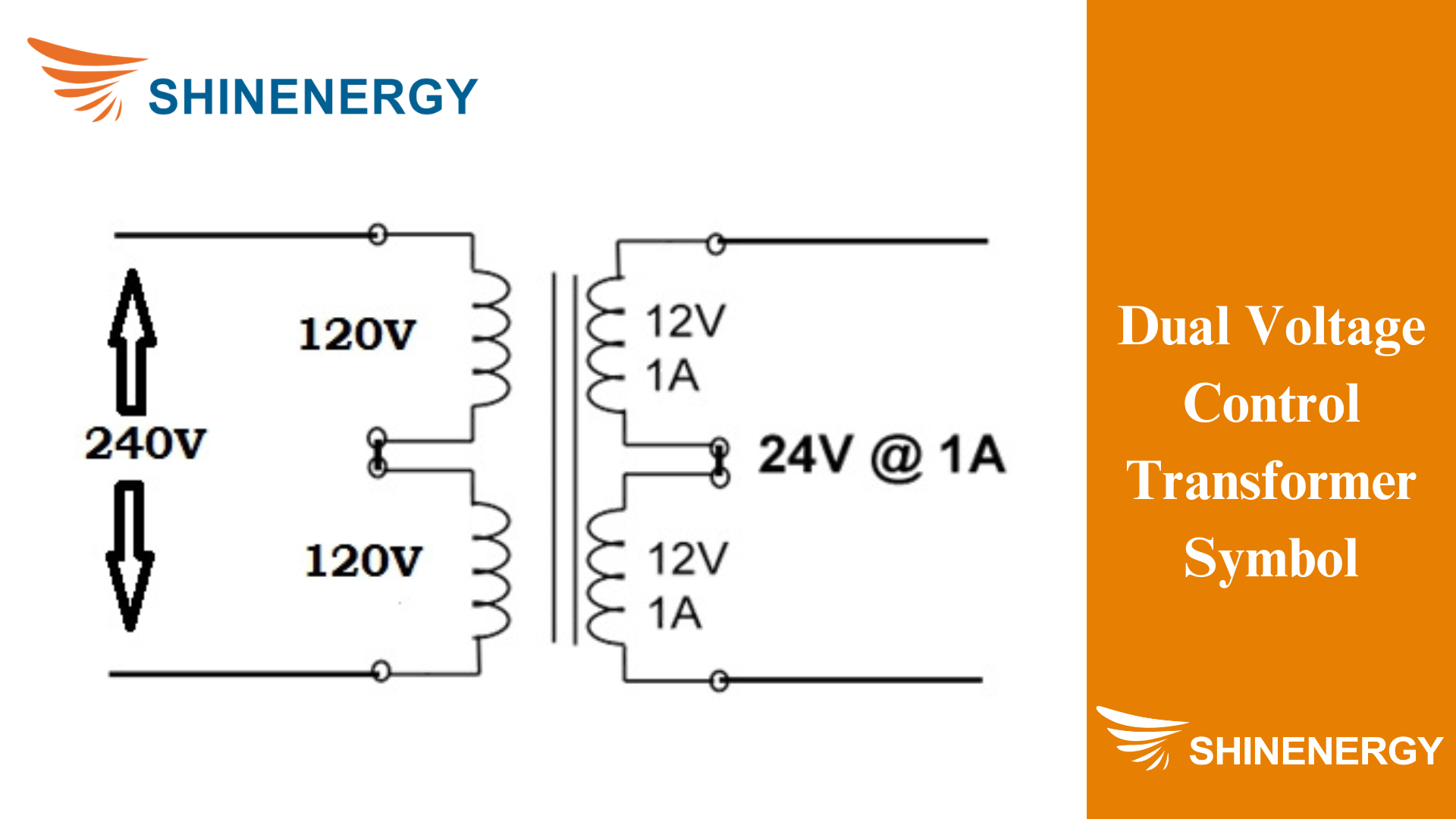 Dual voltage control transformer symbol