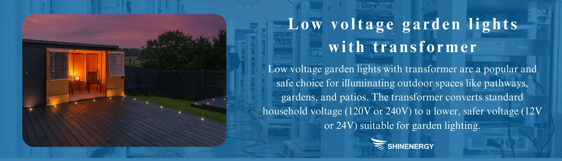 Low voltage garden lights with transformer 