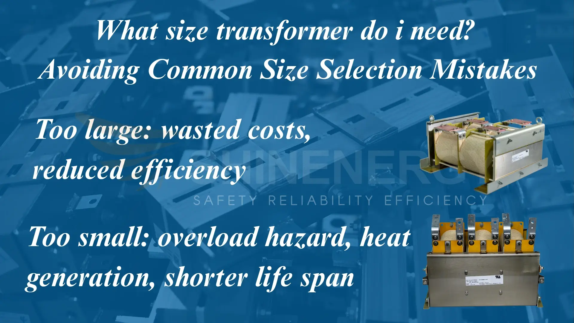 3 phase transformer size chart
